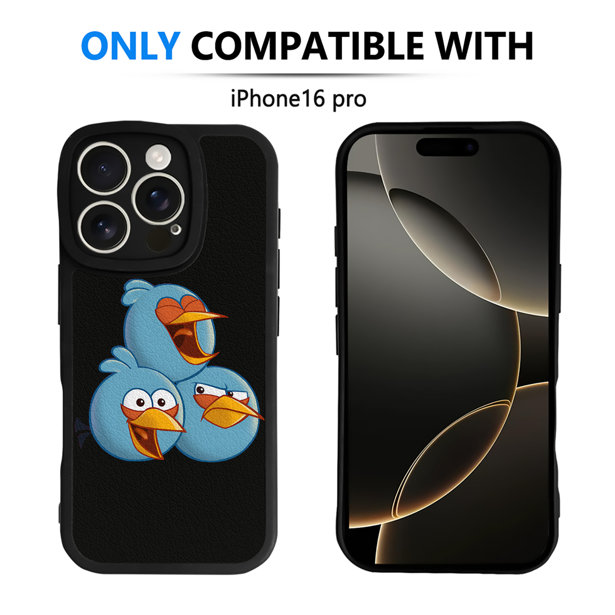 （画像用） Angry Birds アングリーバード 【iPhone 16シリーズ対応】シリコンスマホケース（レザー調） 材質：シリコン